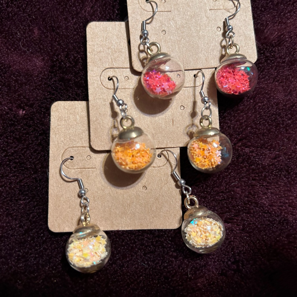 Handmade confetti earrings. Multiple colors